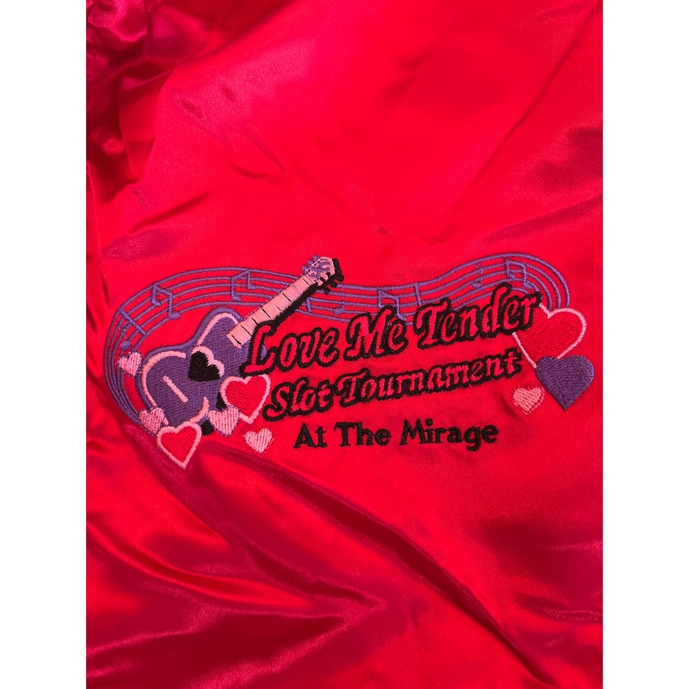 Vintage Royal Pacific The Mirage Las Vegas Love Me Tender Satin‎ Jacket Mens L